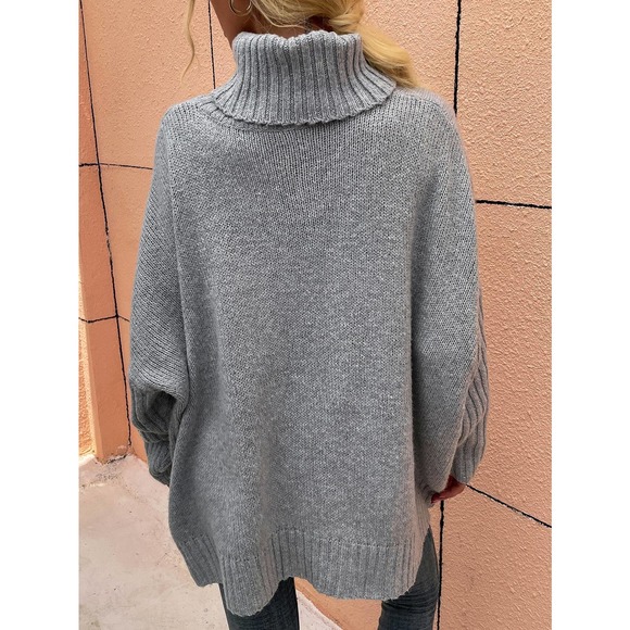 Cozy Gray Turtleneck Sweater - Picture 2 of 6